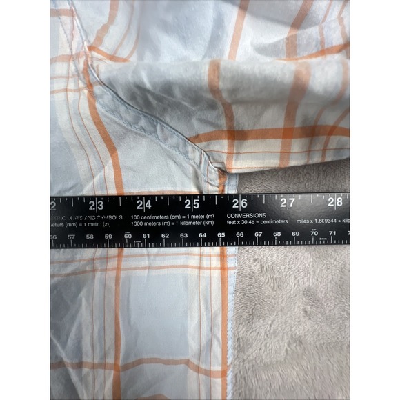 Aeropostale Western Mens Size 2XL Blue Orange Plaid Pearl Snap Vintage Y2K - Picture 4 of 7